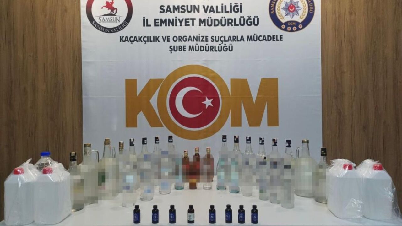 Samsun’da kaçak alkol operasyonu: Çok sayıda ürün ele geçirildi
