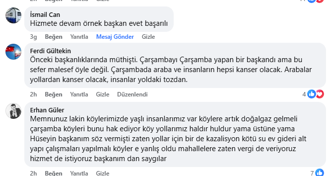 Çarşambalılara göre Hüseyin Dündar başarılı 