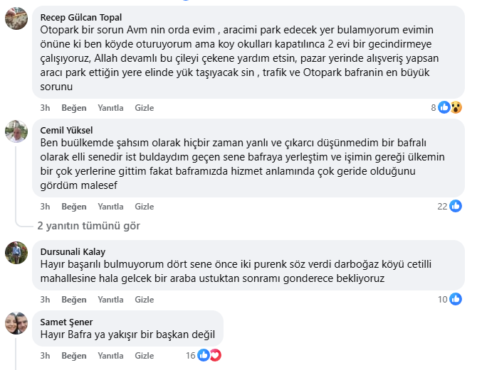Bafralılara göre Hamit Kılıç başarısız 