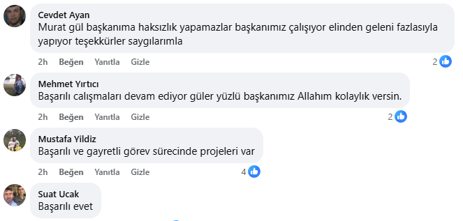 Vezirköprülülere göre Murat Gül başarılı 