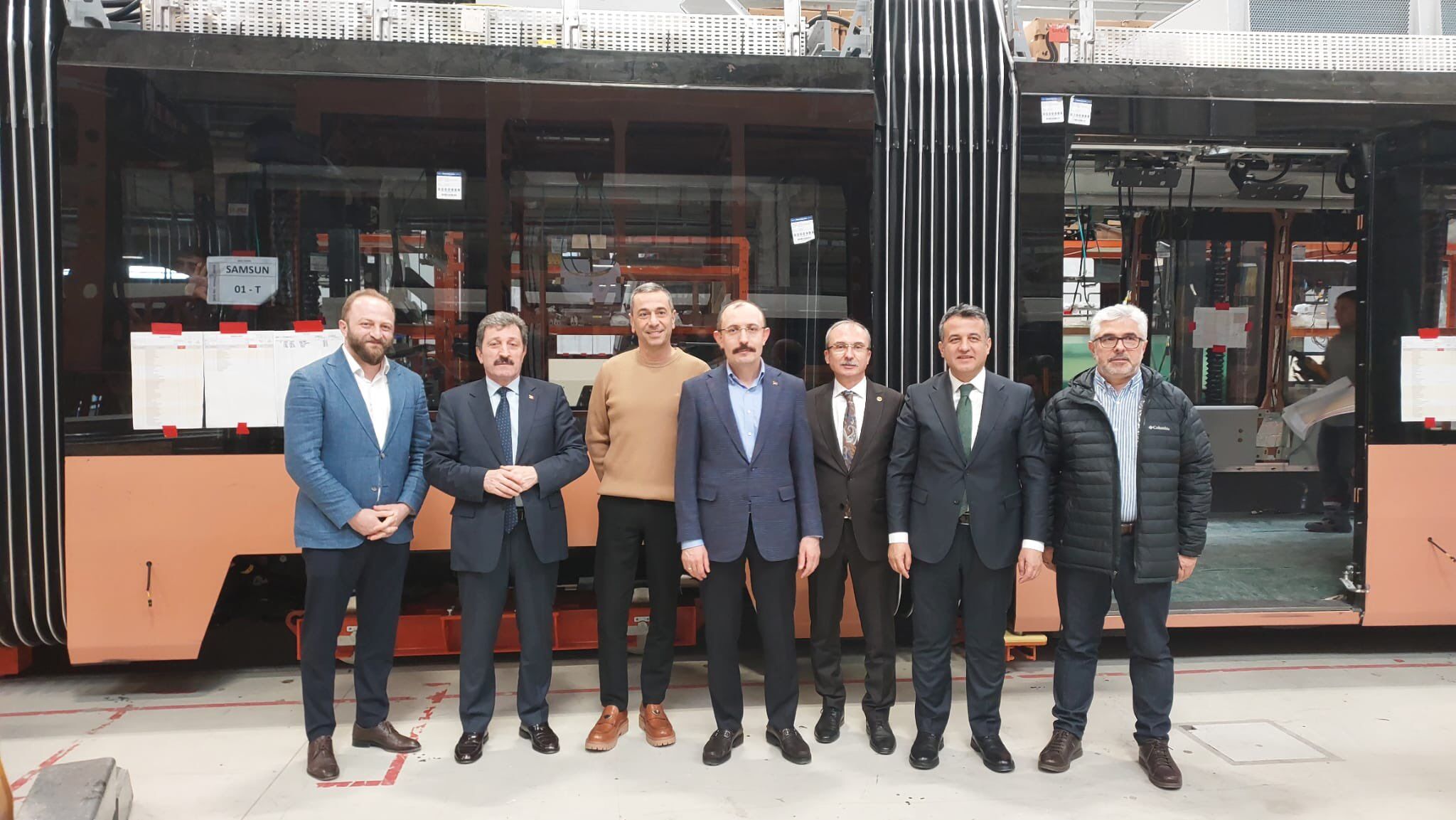 Samsun'un yeni tramvayları üretimde! Yerinde incelediler 