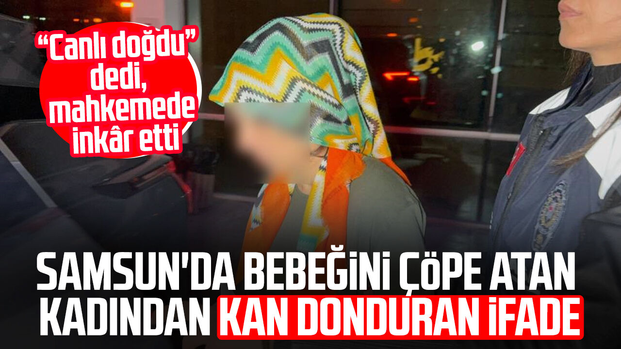 Samsunda Bebegini Cope Atan Kadindan Kan Donduran Ifade 15426