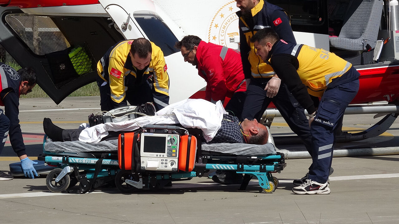 Samsun'da hayat uçuşu! Kalp hastası son anda yetişti