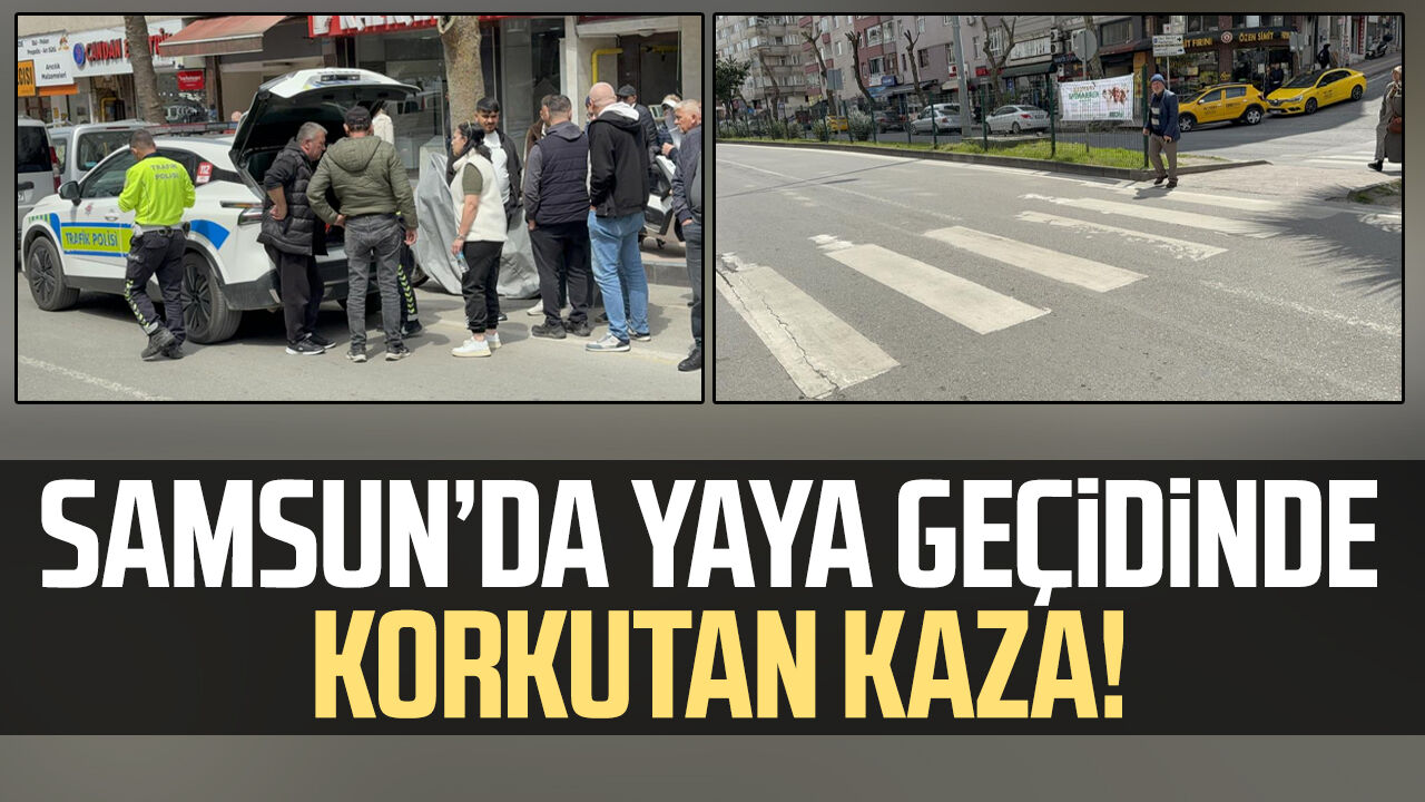Samsunda Yaya Gecidinde Korkutan Kaza 29426-1