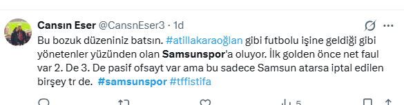 Maça damga vuran kararlar! Samsunspor taraftarından hakem tepkisi