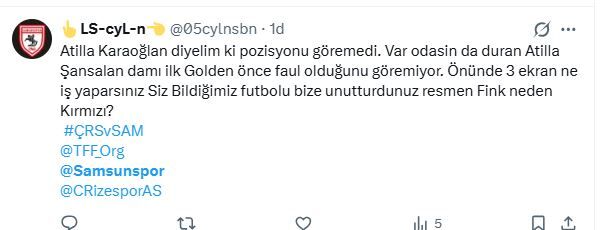 Maça damga vuran kararlar! Samsunspor taraftarından hakem tepkisi