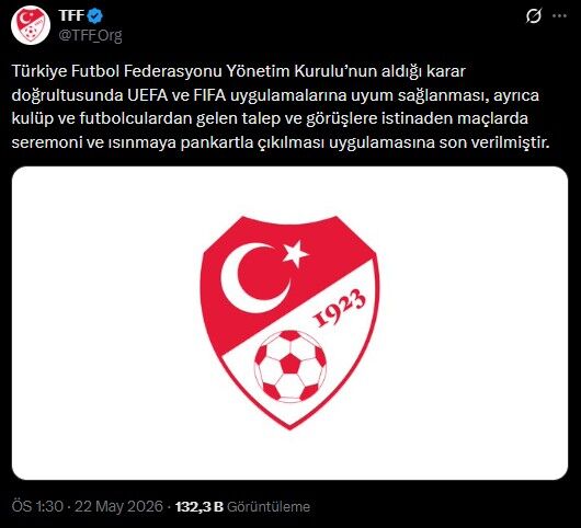 Tffden Dikkat Ceken Karar O Uygulama Kaldirildi 2205 Ic