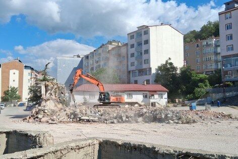 samsun haber: Havza'da selin vurduğu kamu binası yıkıldı