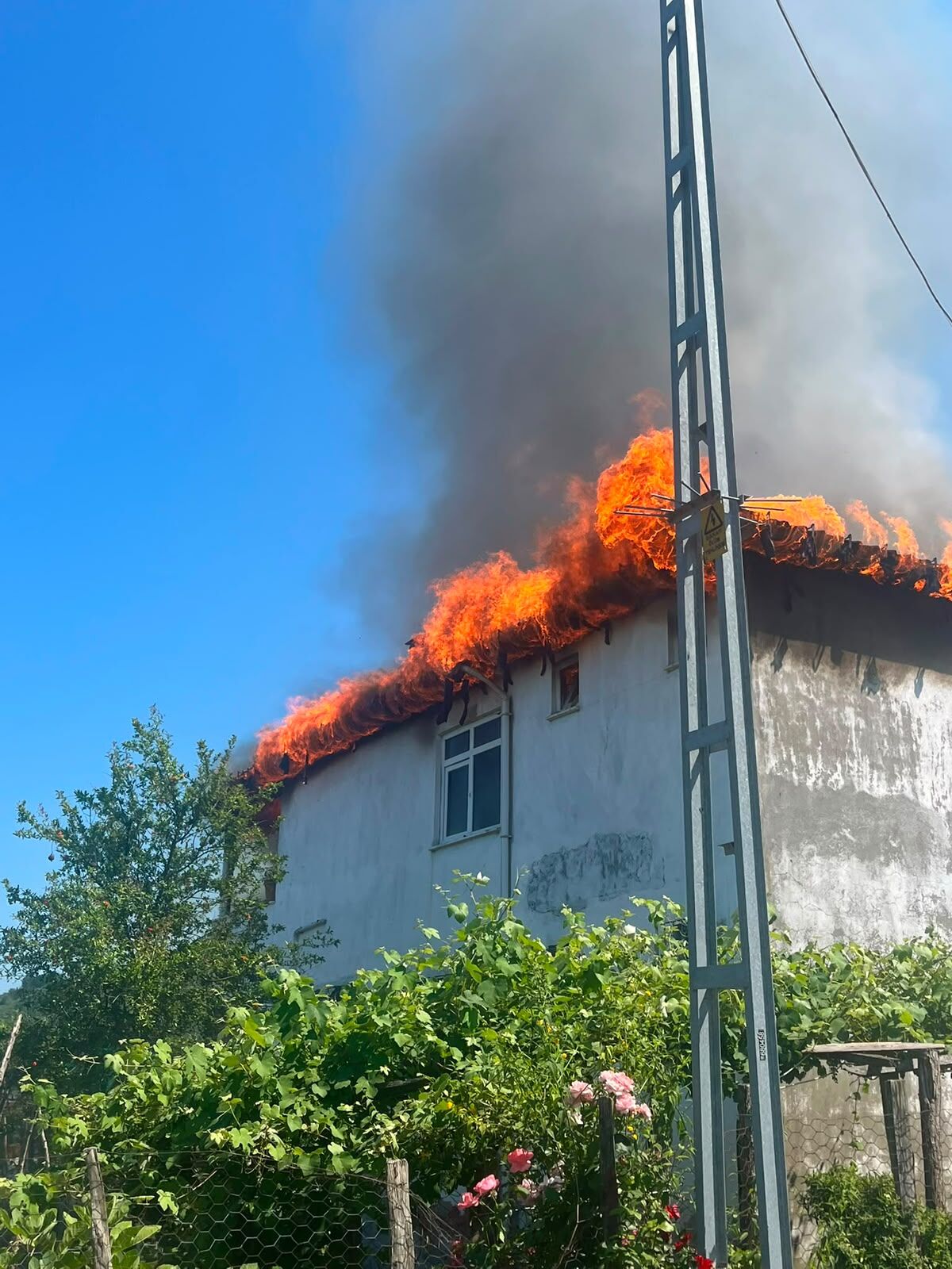 samsun haber: Samsun'da ot yakarken evi yaktı! Yangın paniği