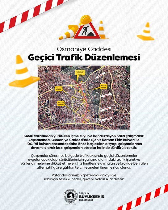 samsun haber: Samsun'da sürücülere uyarı yapıldı! O caddeye gidecekler dikkat