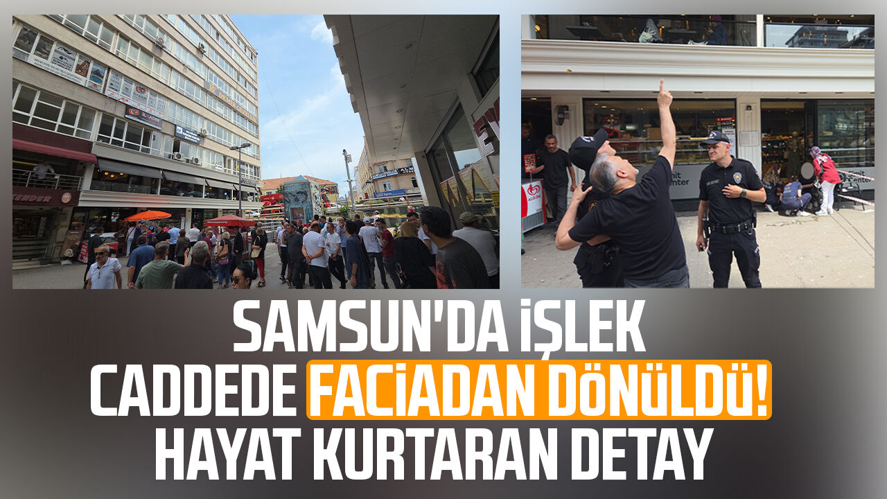 Samsun'da Işlek Caddede Faciadan Dönüldü! Hayat Kurtaran Detay 4