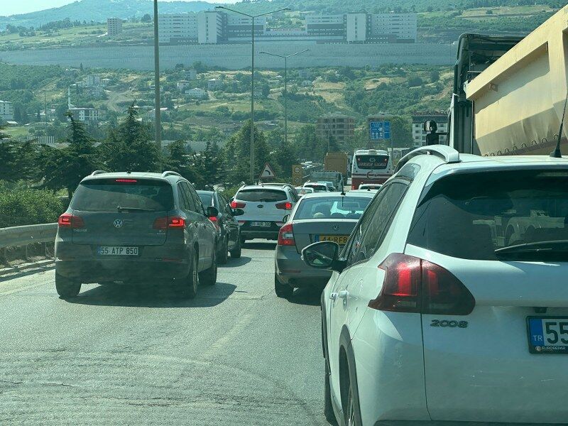 samsun haber: Samsun Çevre Yolu'nda kilometrelerce araç kuyruğu