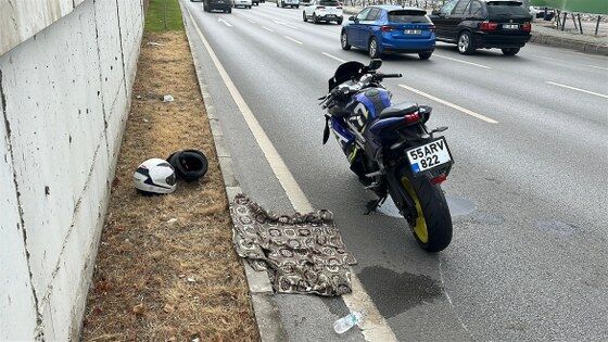samsun haber: Samsun'da motosiklet kazası! 2 kişi yola savruldu