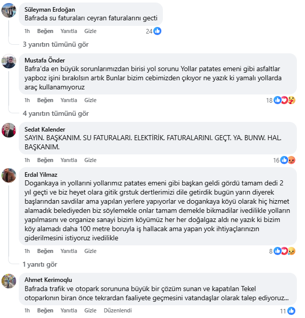 samsun haber: Bafralılar su faturaları, yollar, otopark sorunu ve trafikten dertli