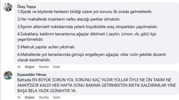 samsun haber: Bafralılar su faturaları, yollar, otopark sorunu ve trafikten dertli