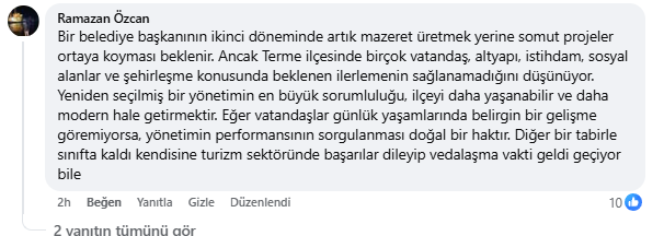 samsun haber: Terme'de yol, otopark ve pazaryeri talebi; festival eleştirisi var