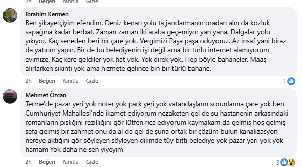 samsun haber: Terme'de yol, otopark ve pazaryeri talebi; festival eleştirisi var