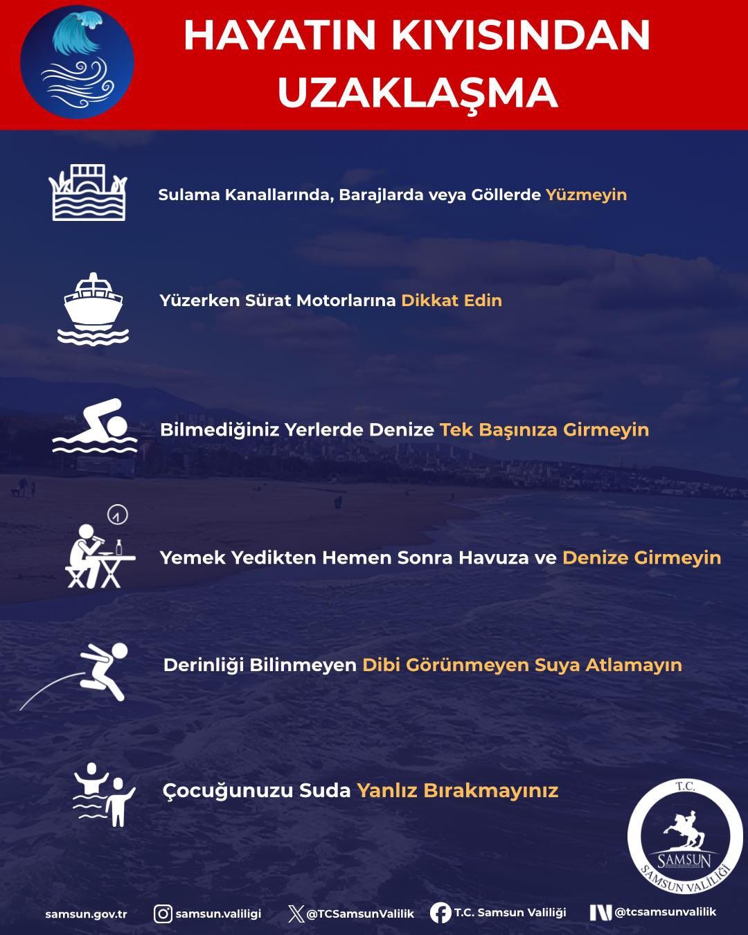 Samsun Valiliği'nden peş peşe kritik uyarılar!