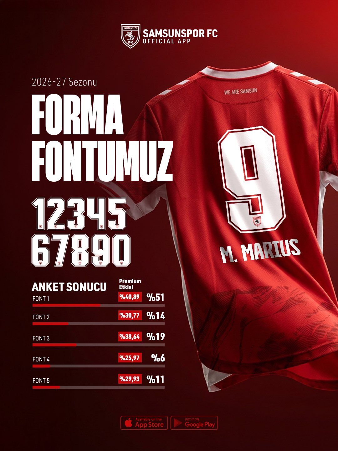 samsunspor haber Samsunspor'un yeni sezon forma fontu belli oldu