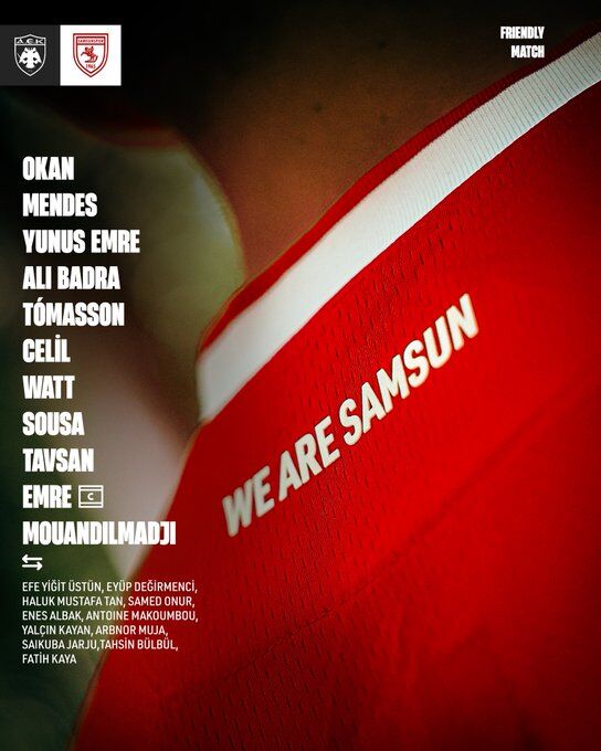 Samsunspor'un AEK Athens maçı ilk 11'i belli oldu! 