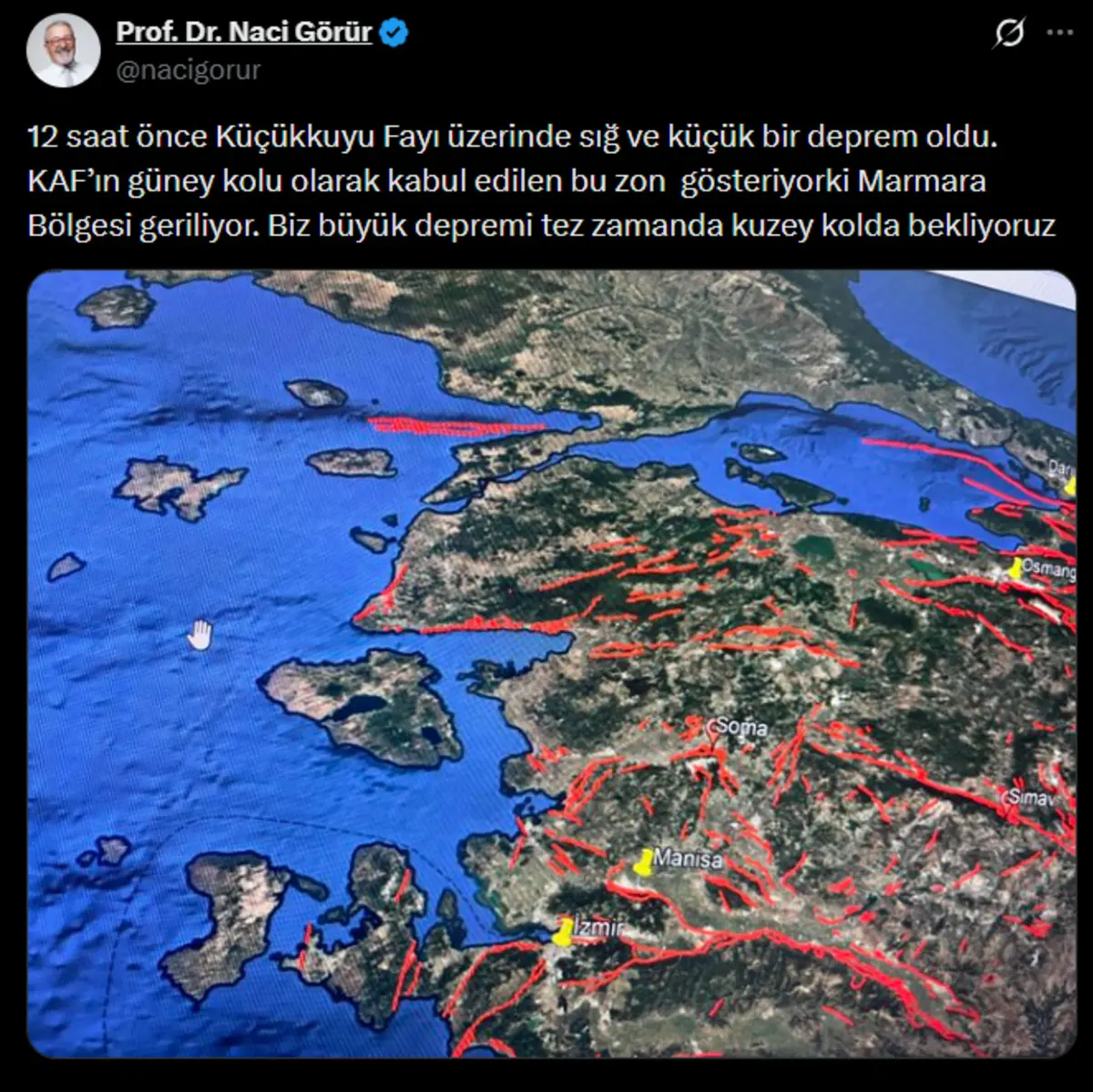 Naci Görür'den Yeni Deprem Uyarısı! Gerilim Artıyor