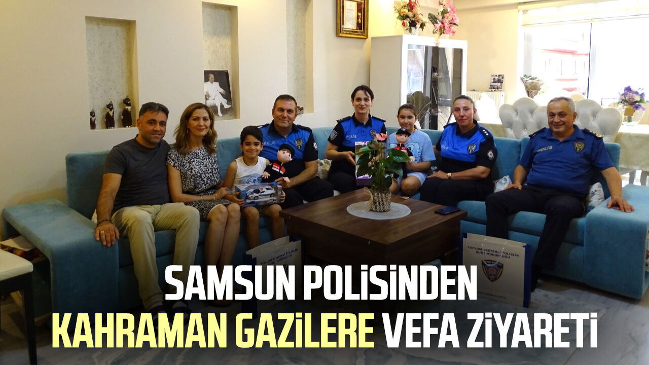 Samsun Haber. Samsun polisinden kahraman gazilere vefa ziyareti