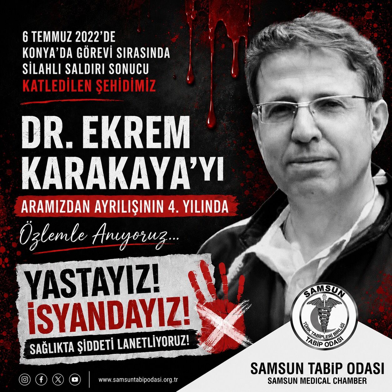 samsun haber: Samsun Tabip Odası'ndan Ekrem Karakaya anması: "Artık ölmek istemiyoruz"