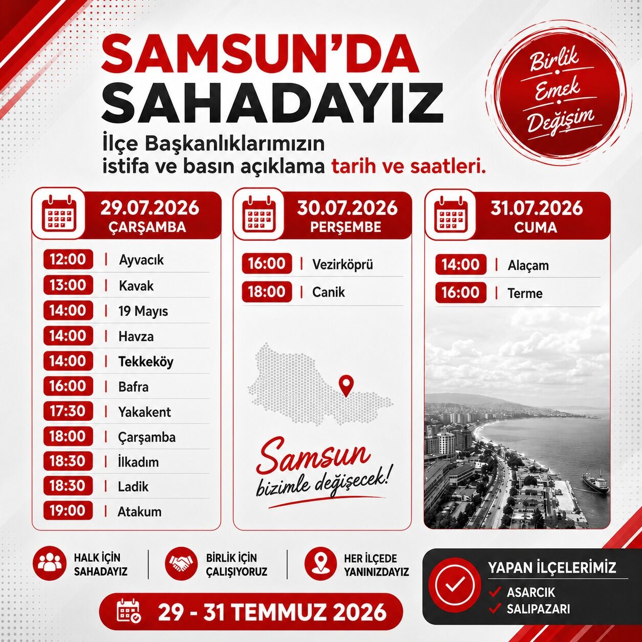 samsun haber: CHP Samsun'da ilçelerde toplu istifa! Yeni Parti'ye katılıyorlar 