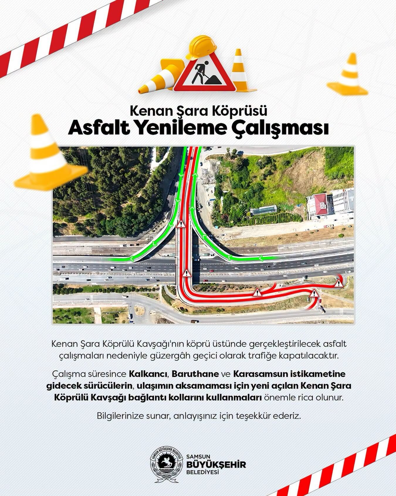 samsun haber: Samsun'da bu yolu kullanacaklar dikkat! Trafiğe kapanıyor