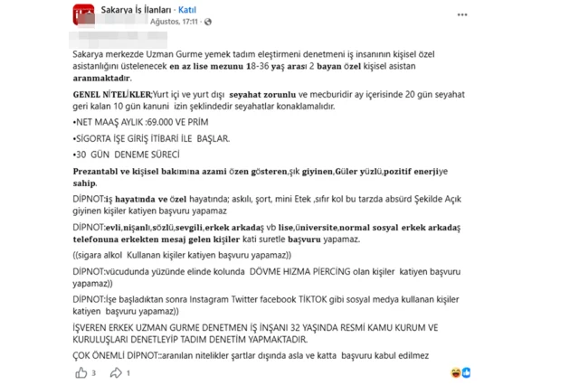 Böyle Iş Ilanı Görülmedi! Sevgilisi Olan Başvuramıyor