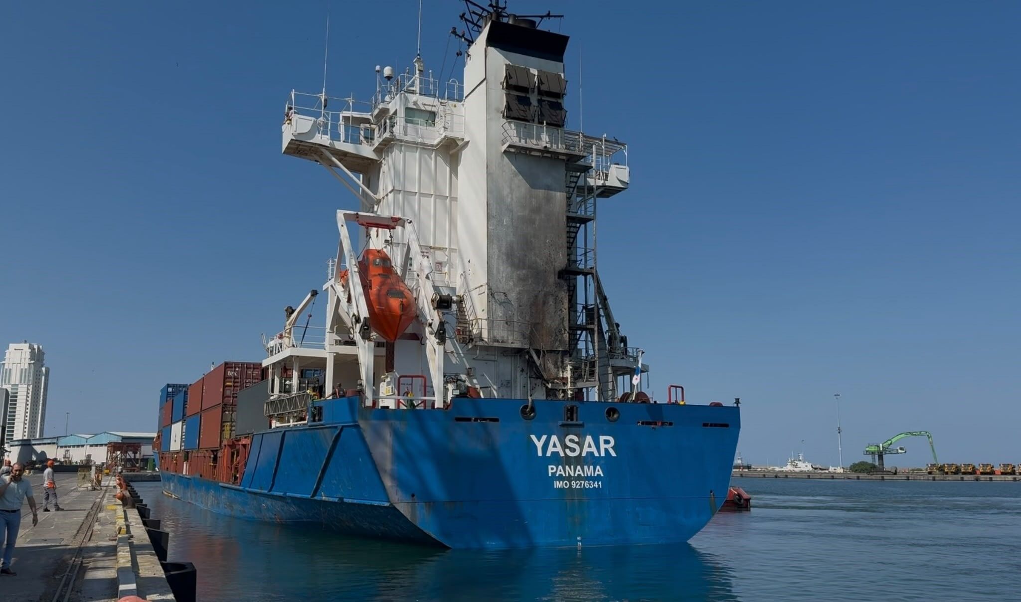 Samsun Haber: Dronla vurulan Türk gemisi Samsun Limanı'na getirildi