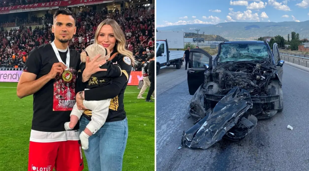 Çorum FK'lı futbolcu ailesiyle trafik kazası geçirdi