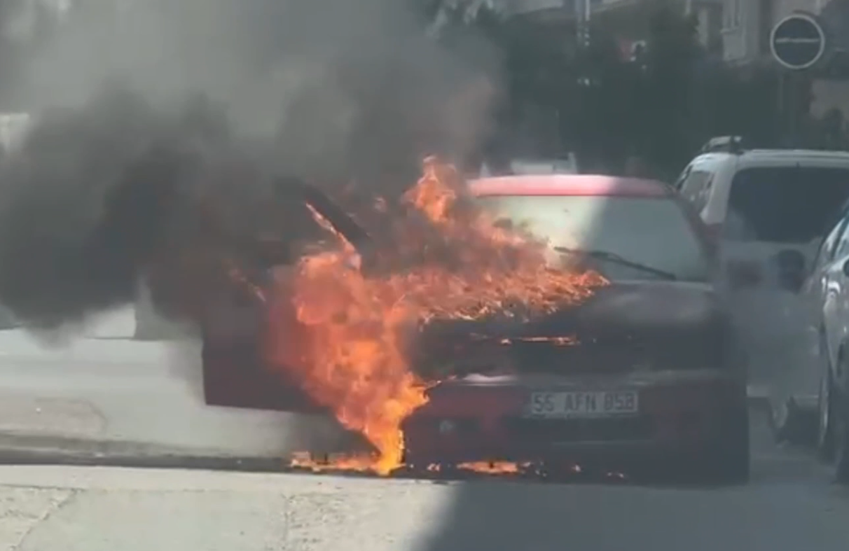 Samsun Haber: Samsun Bafra’da otomobilde LPG kaynaklı yangın