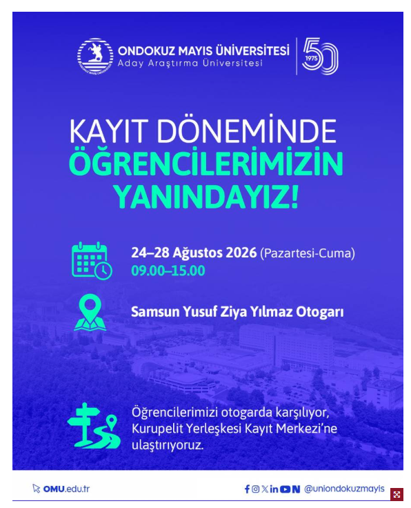 Samsun Haber. OMÜ’den öğrencilere büyük kolaylık!