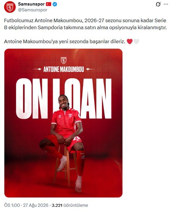 Samsunspor Haber: Samsunspor’dan Makoumbou kararı! Yeni adresi belli oldu