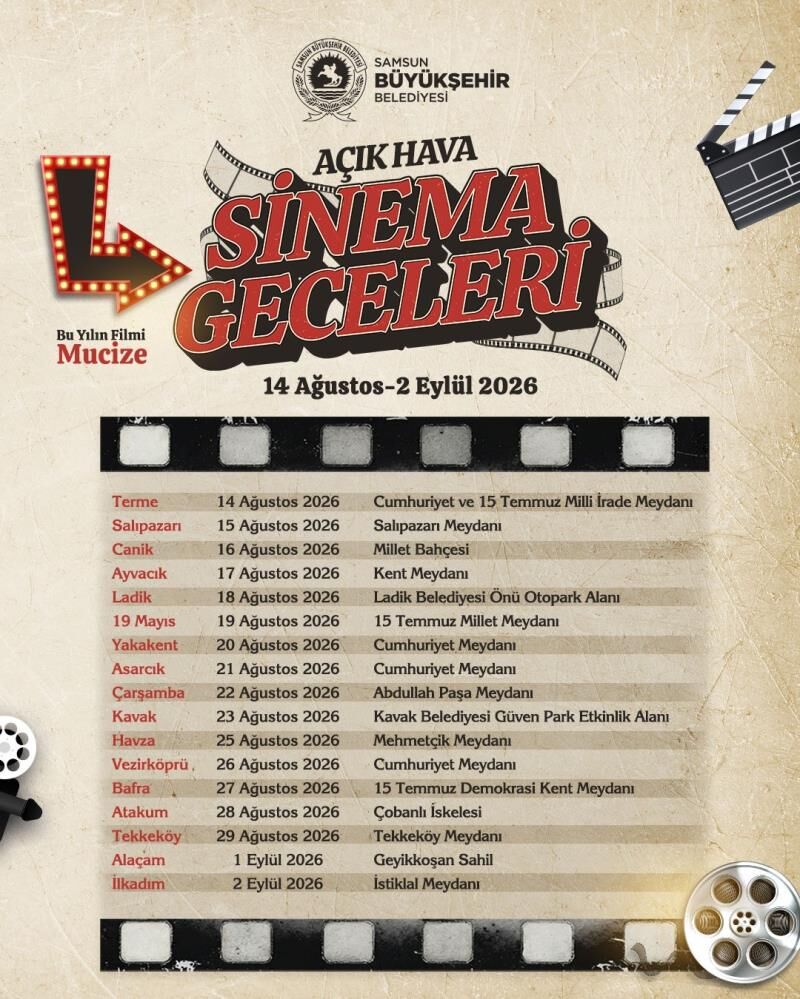 Samsun Haber: Samsunlulara yaz akşamı sürprizi! 17 ilçede ücretsiz sinema keyfi