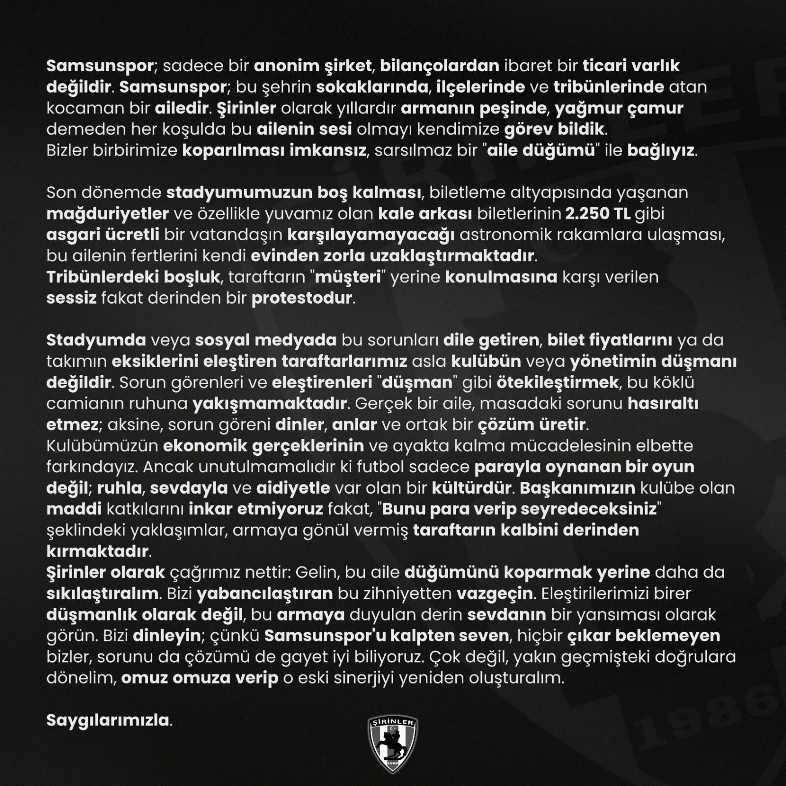 Samsunspor Haber: Samsunspor’da tribün tepkisi büyüyor! Şirinler yönetime seslendi