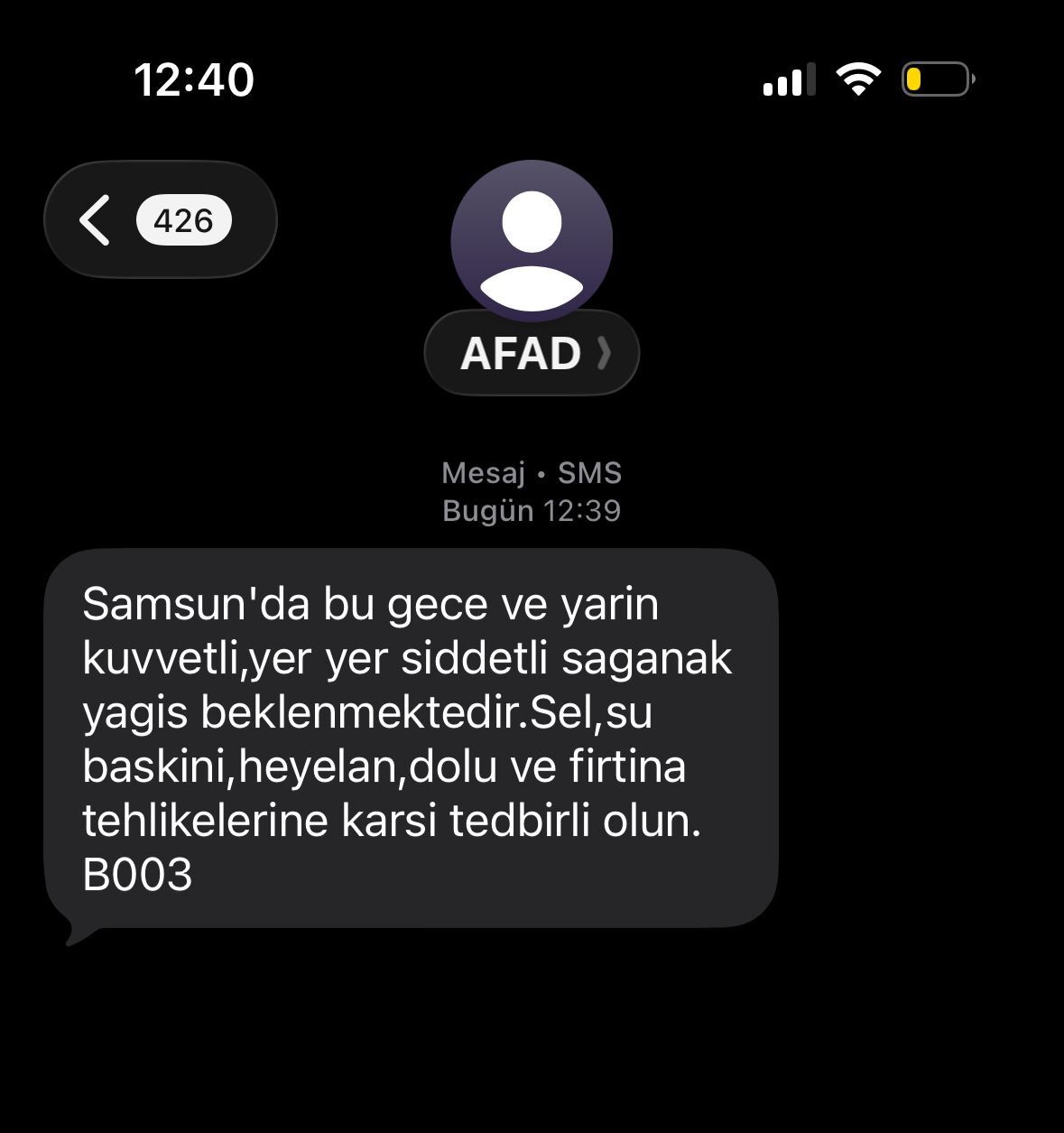 samsun haber: AFAD’dan Samsun’a SMS'li sel uyarısı!