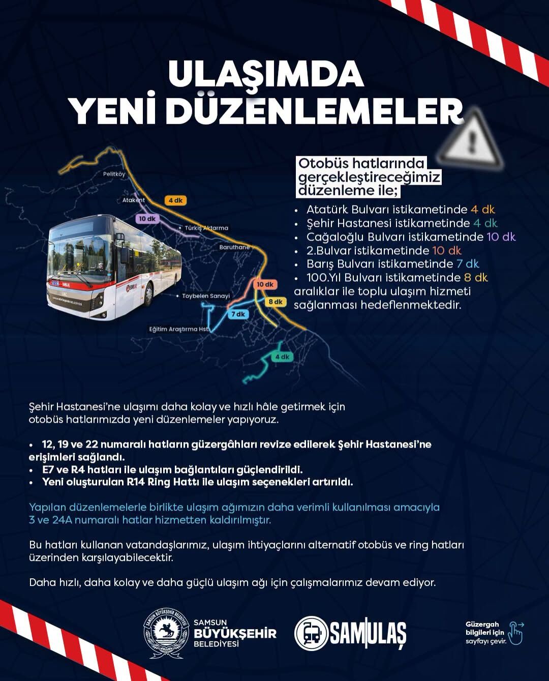 samsun haber: Samsun’da otobüs hatlarında yeni dönem! Bazı hatlar kaldırılıyor