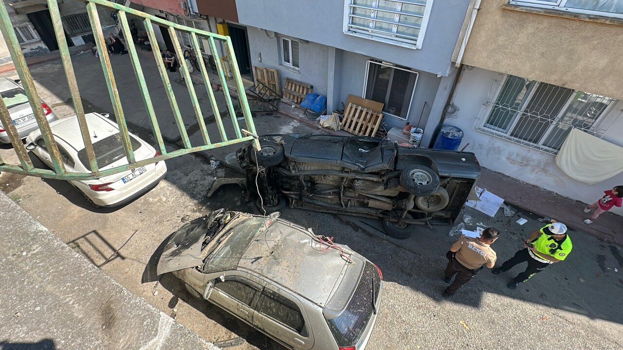 Samsun'da feci kaza! 5 metreden aşağı uçtu!