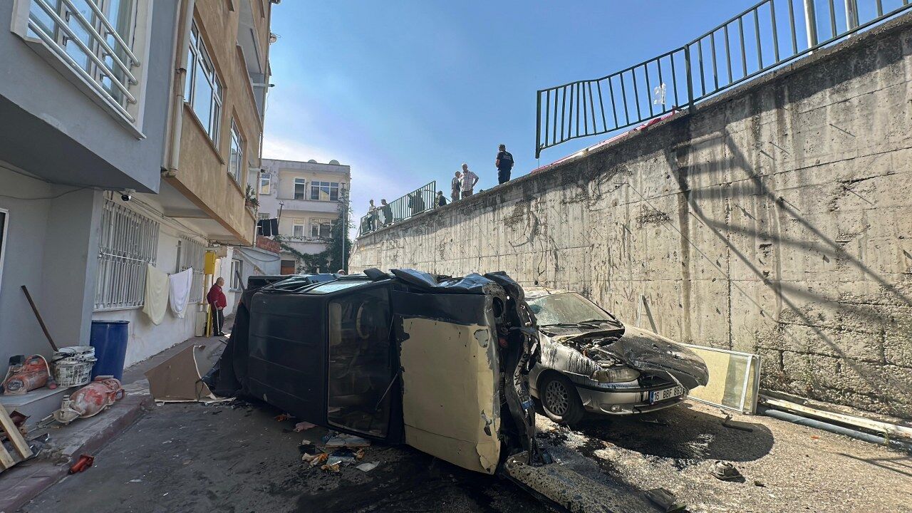 Samsun'da feci kaza! 5 metreden aşağı uçtu!