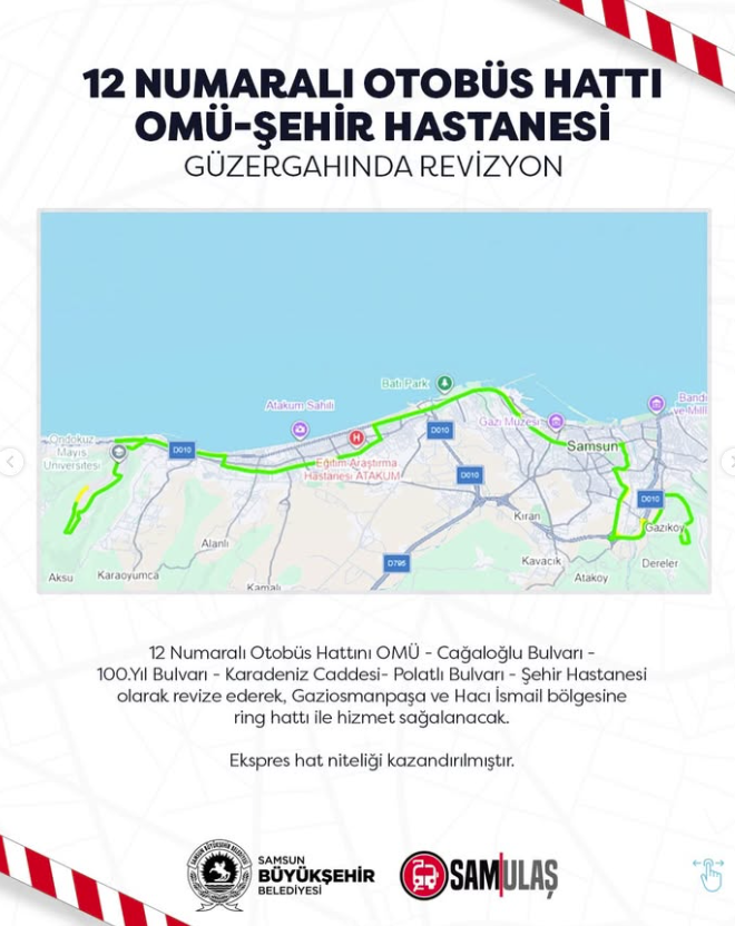 samsun haber: Samsun’da 8 otobüs hattında önemli değişiklik!