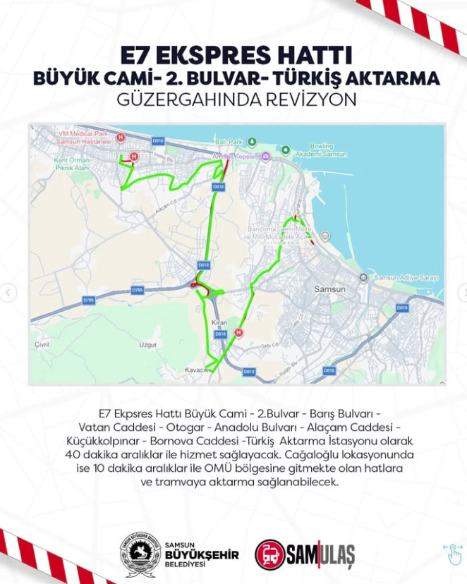samsun haber: Samsun’da 8 otobüs hattında önemli değişiklik!