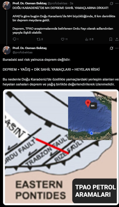 samsun haber: Karadeniz'deki depremin ardından uyarı ve "Ordu fayı" detayı
