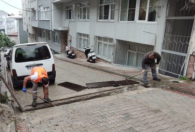 Samsun haber.. Canik’te sağanak yağışa karşı ekipler sahada
