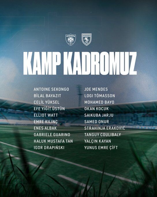 Samsunspor’un Erzurumspor FK maçı kamp kadrosu belli oldu