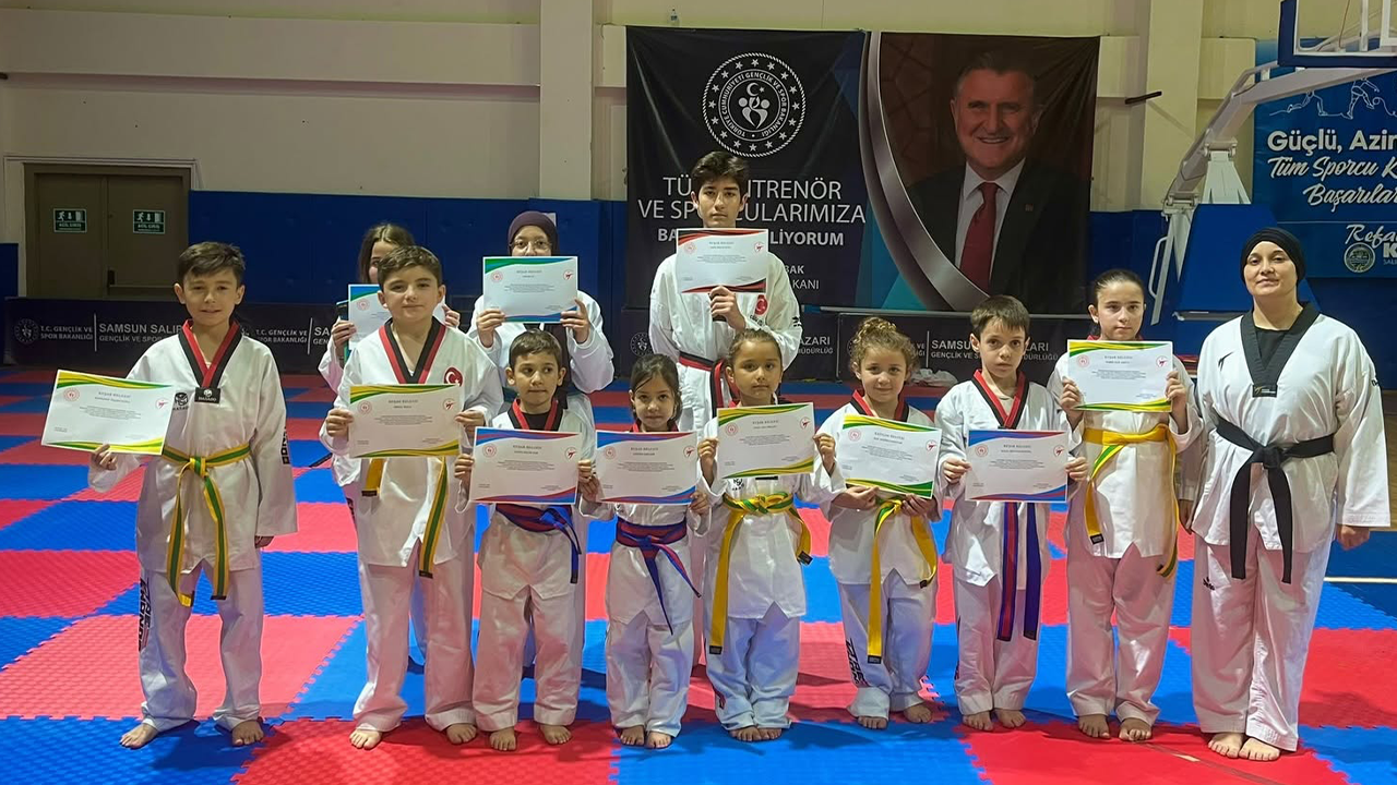 Samsun Salıpazarı’nda taekwondoda kuşak heyecanı