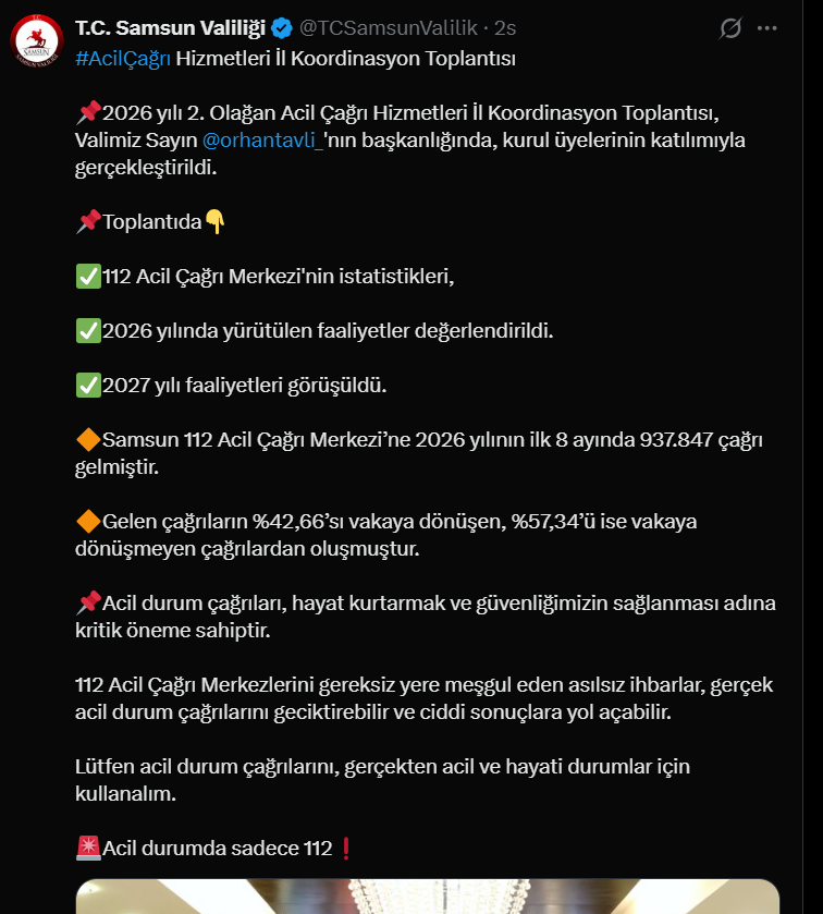 Samsun Haber: Samsun’da 112 alarmı! Gelen çağrıların çoğu asılsız