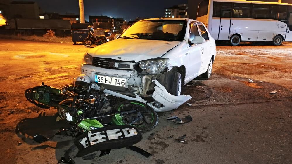 Samsun Haber: Samsun'da feci kaza! Otomobil ile motosiklet çarpıştı
