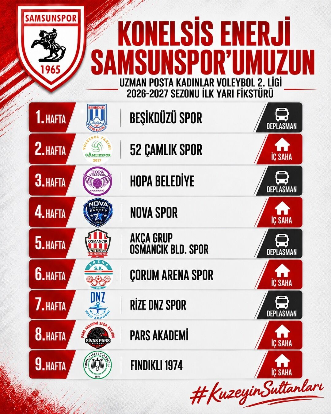 Samsunspor Haber: Samsunspor Kadın Voleybol Takımı sezona deplasmanda başlıyor